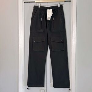 ZARA water and wind resistant Gray Cargo Pants with Elastic Waistband.